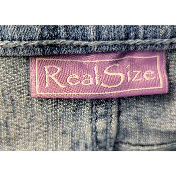 Real Size Jeans Womens XXL Light Blue Pull On Elastic Waist Straight Leg Stretch - Picture 2 of 15